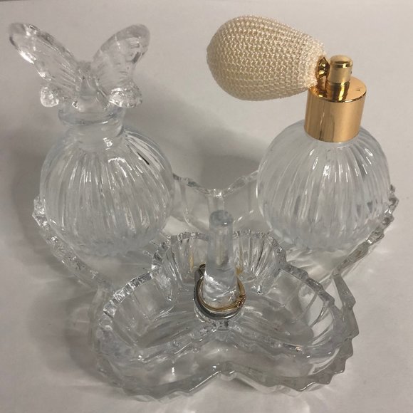 Crystal Clear Other - Crystal Clear Butterfly 4pc. Crystal Vanity set